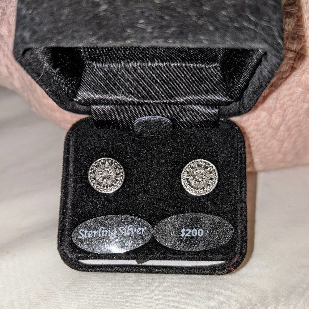 Diamond Multi-Halo Stud Earrings (1/10 ct. t.w.) in Sterling Silver
